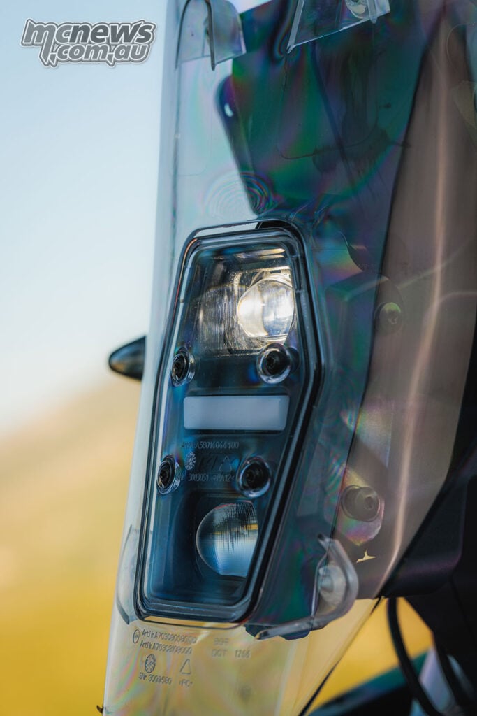 USB-C charging socket integrated into the 2027 KTM 690 Rally cockpit