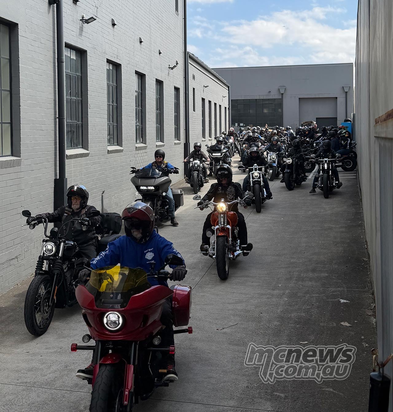 Motorcyclists preparing to ride during the Sydney leg of the 2026 Harley-Davidson United We Ride charity event