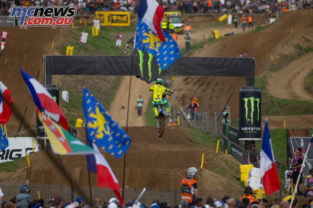 Aaron Tanti racing for Australia in the Open category at the 2026 MXoN