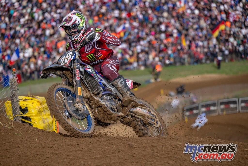 Janis Reisulis racing his Yamaha for Latvia at the 2026 Motocross of Nations