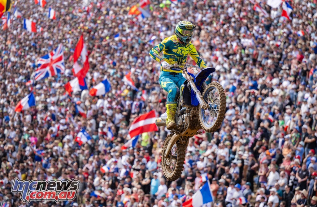 Australian MXGP rider Jed Beaton in action at the 2026 Motocross of Nations