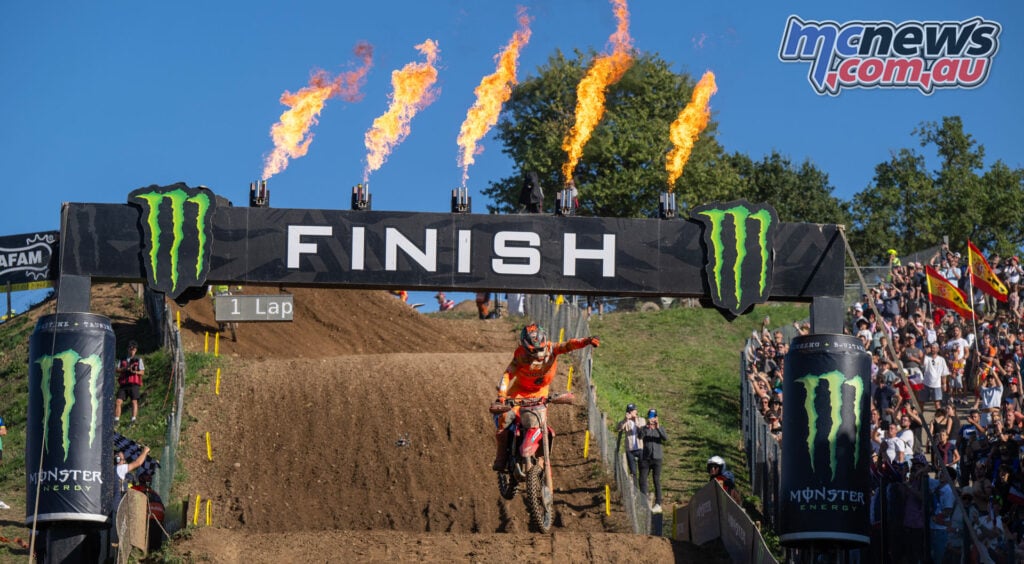 Jeffrey Herlings racing to victory in the final moto of the 2026 Motocross of Nations