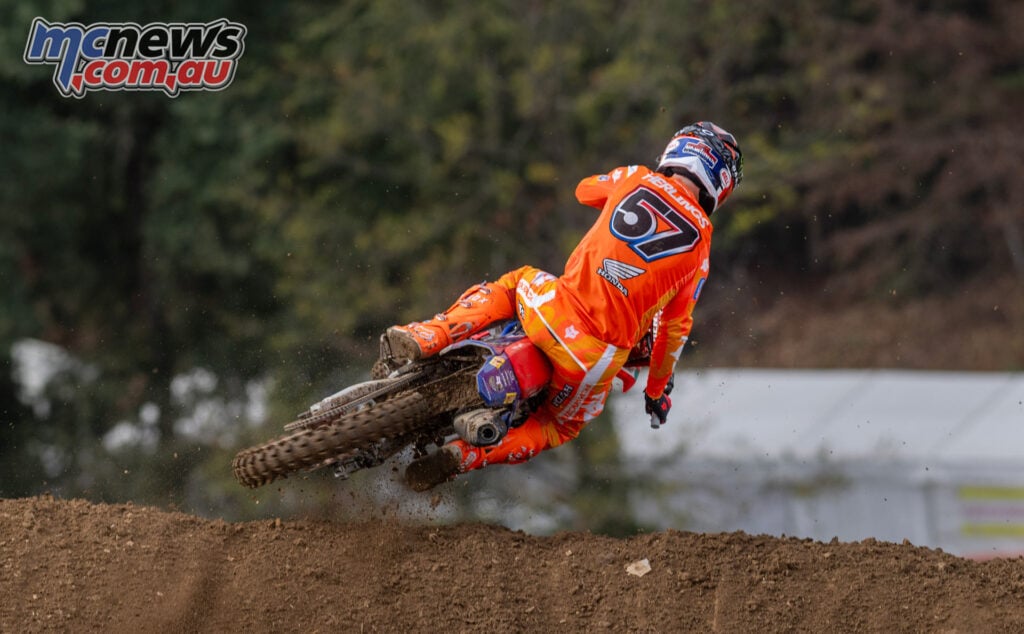 Jeffrey Herlings racing his Honda during Open qualifying at the 2026 MXoN