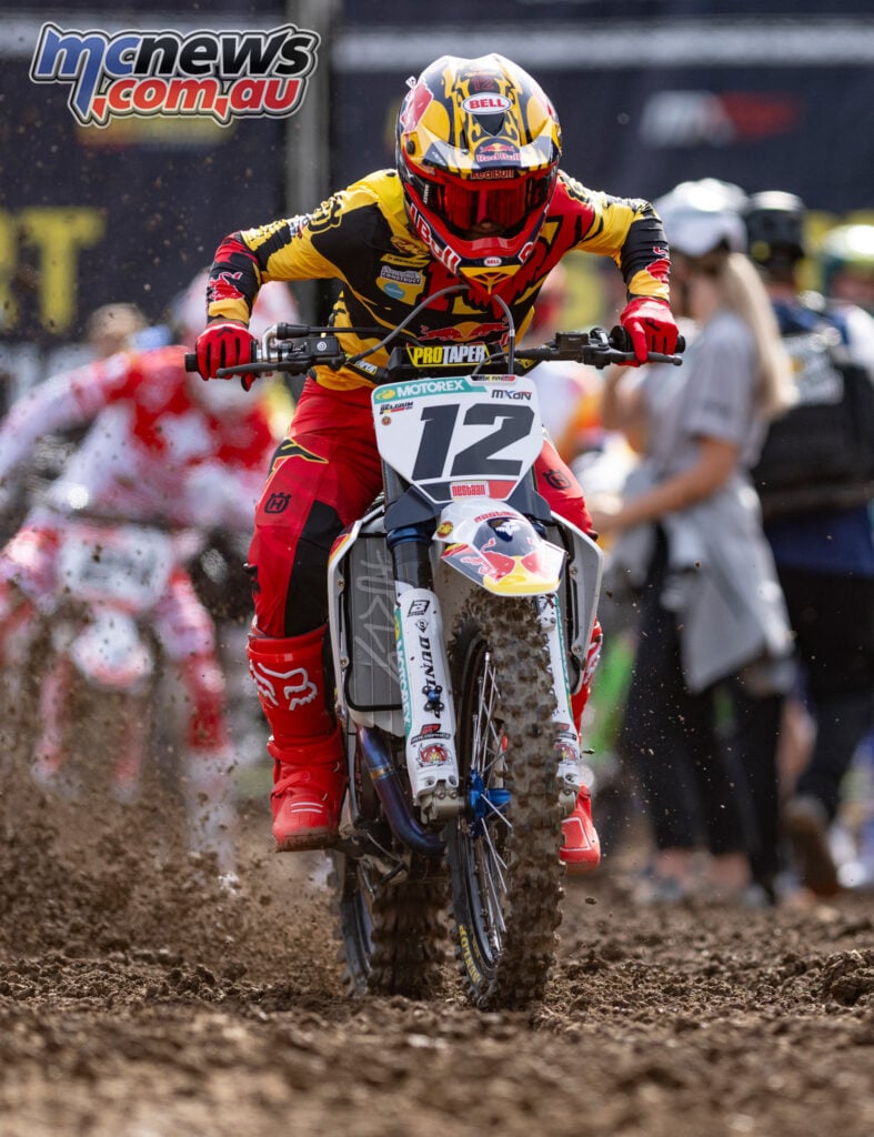 Liam Everts racing his Husqvarna for Belgium at the 2026 Motocross of Nations