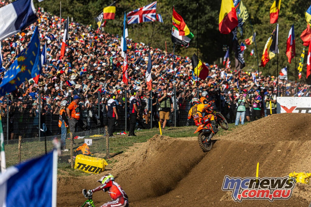Lucas Coenen racing his KTM for Belgium at the 2026 Motocross of Nations