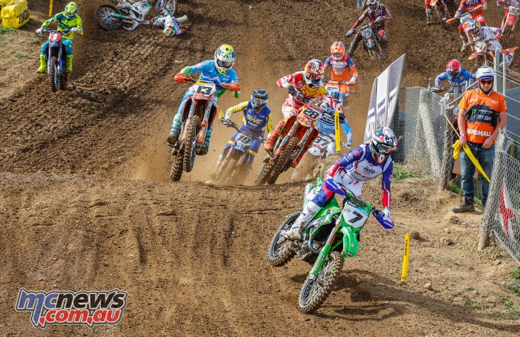 Romain Febvre in action for France during the final race of the 2026 MXoN