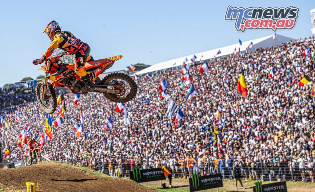 Sacha Coenen racing his KTM for Belgium at the 2026 Motocross of Nations