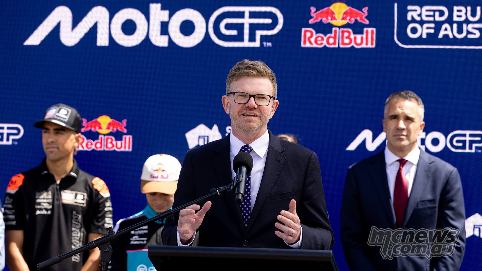 South Australian Minister for State Development Chris Picton speaks at the Adelaide MotoGP press conference