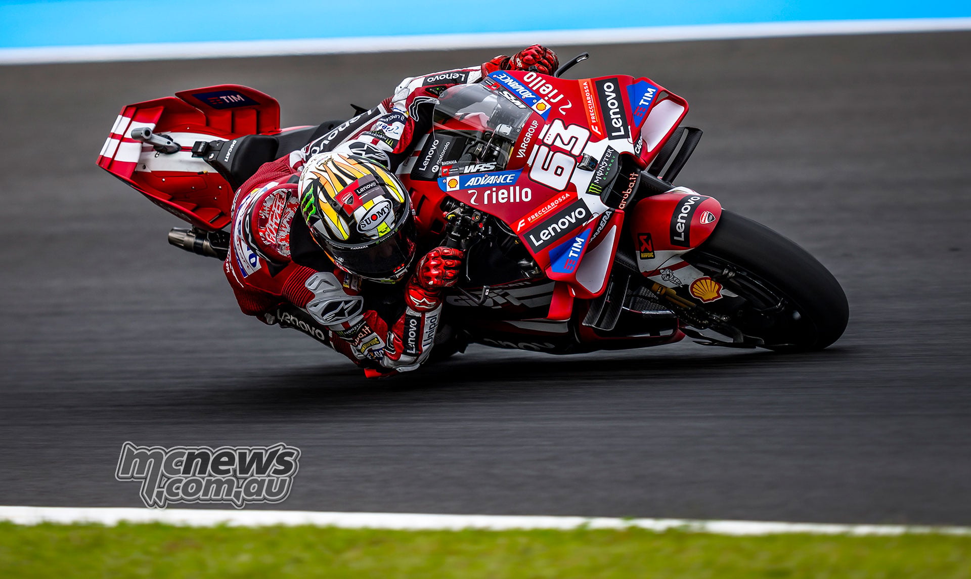 Francesco Bagnaia riding the factory Ducati during the Japanese MotoGP at Motegi