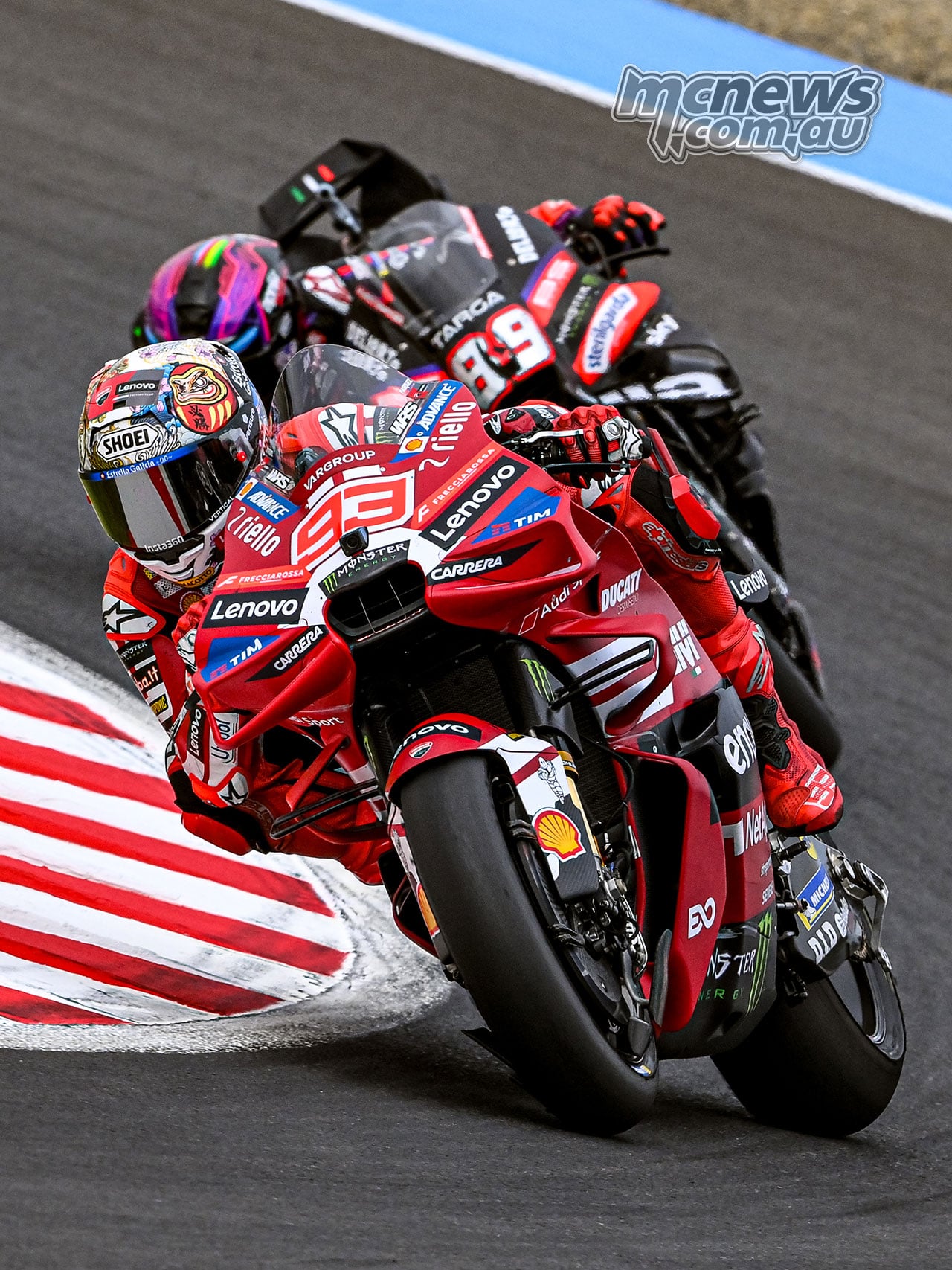 Marc Marquez ahead of Jorge Martin during the Japanese MotoGP at Motegi