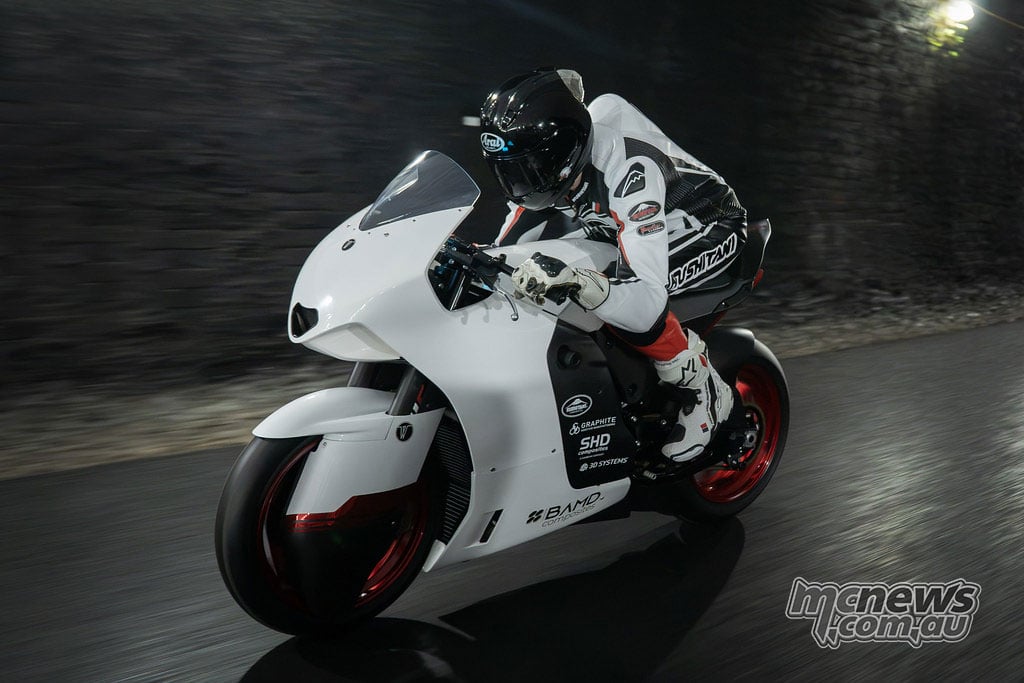 Rider approaching on the white WMC Mono RR inside Catesby Tunnel.
