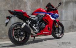 The 2024 CBR500R cuts a fine figure in that Fireblade inspired colour scheme