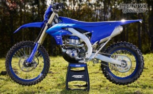 The MY27 WR450F continues a lineage that has made Yamaha's big-bore four-stroke an Australian enduro institution. 2027 Yamaha WR450F right-side profile in Australian off-road specification