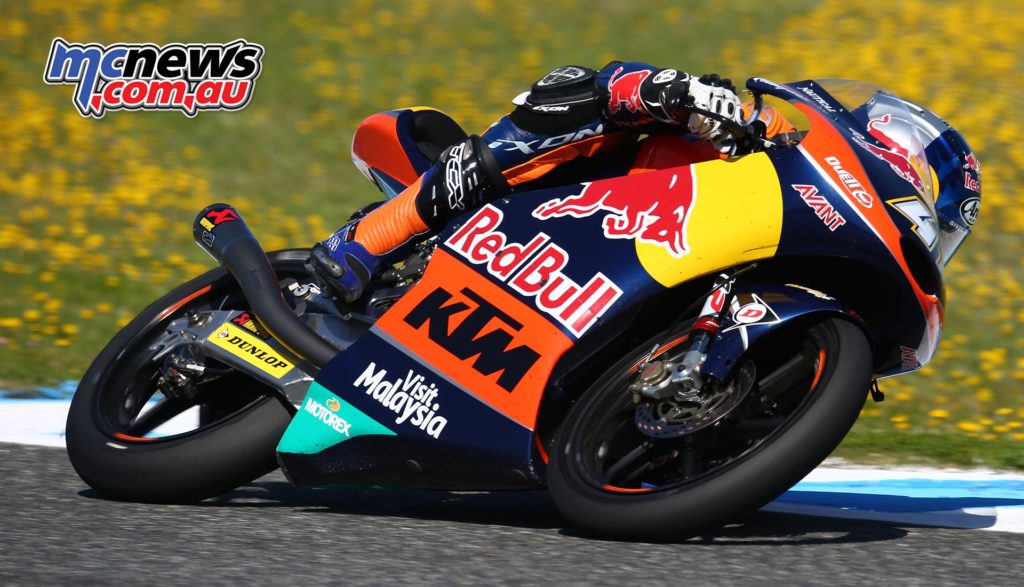 Brad Binder on his way to victory at Jerez in 2016