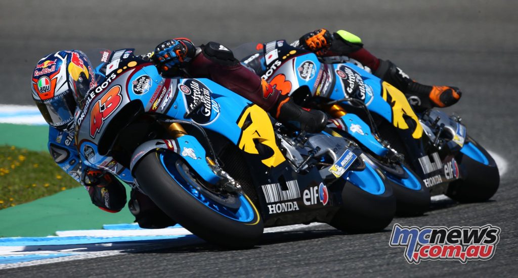Jack Miller and Tito Rabat in action at Jerez 2016