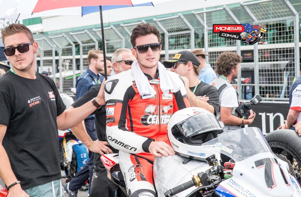 Jed Metcher on the World Superbike grid at Phillip Island